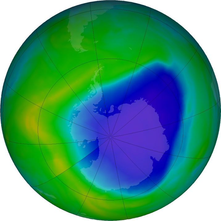 Antarctic ozone map for 11 November 2022